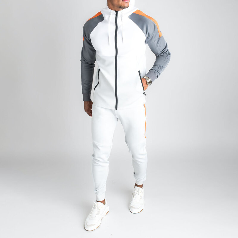 Ropa de entrenamiento para hombre, conjunto de 2 piezas formado por Sudadera con capucha y pantalón corto, ideal para correr al aire libre, a la moda, para invierno, 2021