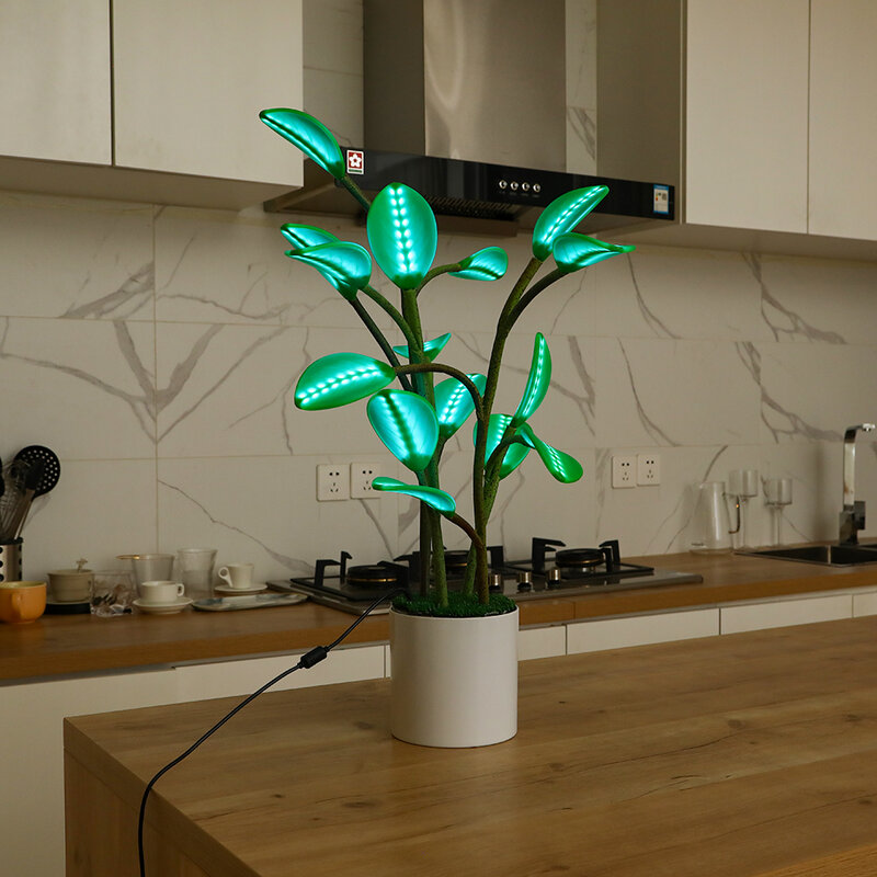 Magical LED Houseplant โคมไฟ Fluora ในร่มคริสต์มาสตกแต่ง Night Light ดอกไม้พืชประดิษฐ์งานแต่งงานสำหรับตกแต่งบ้าน