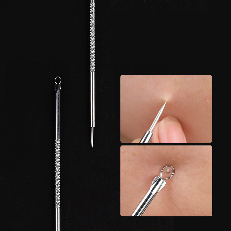 1pc prata cravo acne agulha mancha extrator removedor de agulhas inoxidável remover ferramentas cravo removedor
