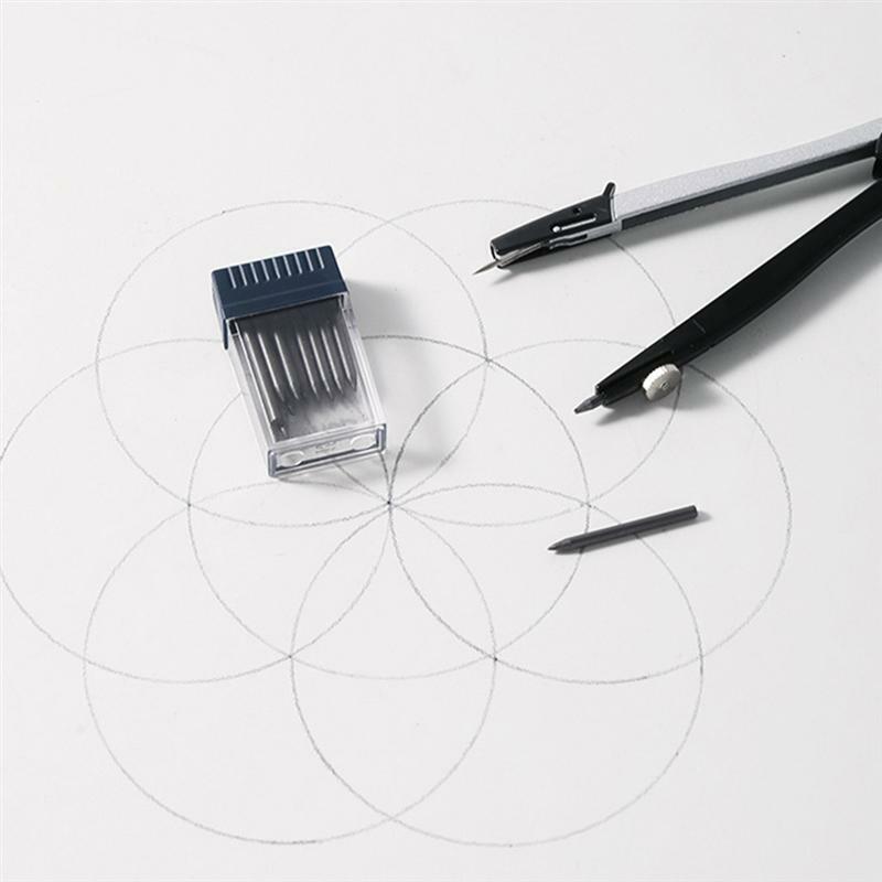 2 pz/set 2mm bussola nucleo sostituzione matita piombo cancelleria con temperamatite per studenti strumenti di disegno bussole strumento