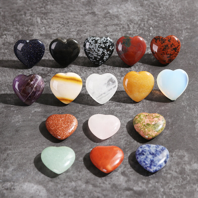 Minerale naturale a forma di cuore cristallo quarzo pietra amore guarigione pietre preziose colorate ciondolo decorazione della casa regalo gioielli fatti a mano