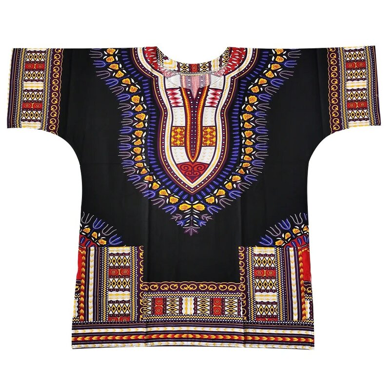 (Spedizione veloce) nuovo design di moda t-shirt Dashiki IN cotone 100% con stampa tradizionale africana per unisex (MADE IN thailandia)