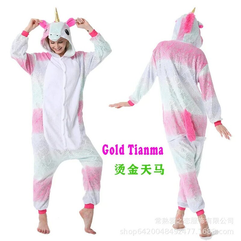 monos de unicornio-L020 monos ropa de dormir Pijamas de franela 
