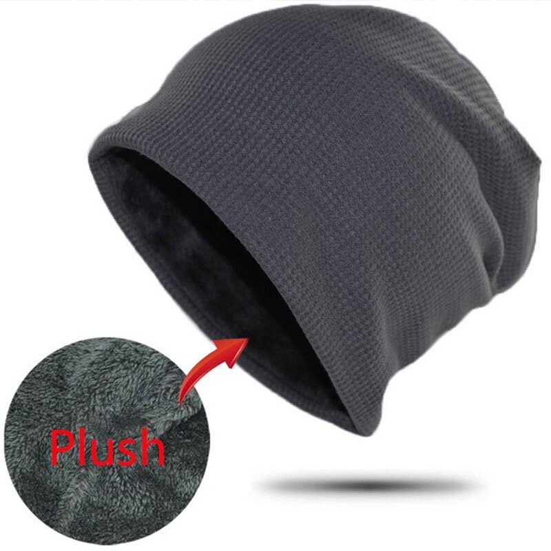 Unisex ฤดูใบไม้ร่วงฤดูหนาวผ้าฝ้าย Beanie Plus Velvet Warm Casual All-Matching หมวกสำหรับกิจกรรมกลางแจ้ง