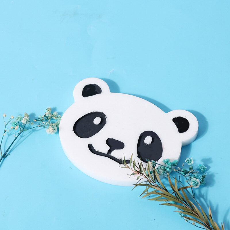5 sztuk/partia śliczne Panda Coaster żywica formy zestaw dla DIY żywica epoksydowa silikonowe formy Kawaii niedźwiedź Cupmat...