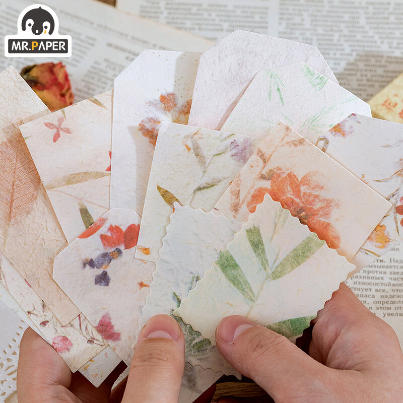 Mr.กระดาษ30ชิ้น/กล่อง8แบบ Ins สไตล์ดอกไม้และหญ้าชุดสร้างสรรค์ข้อความบัญชีมือ Deco DIY Matchbox วัสดุกระดาษ