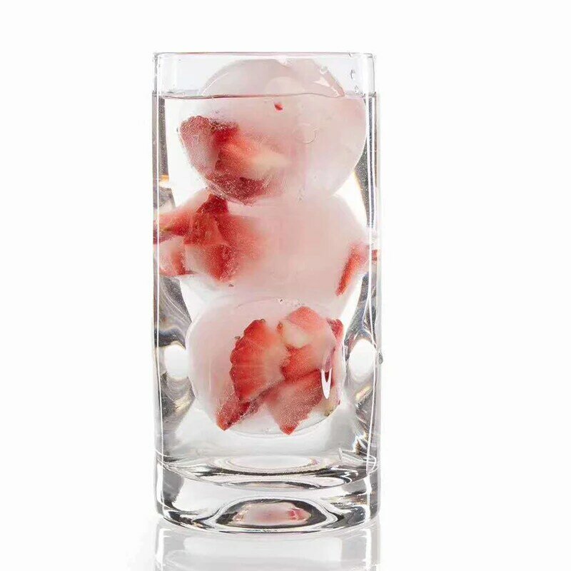 4 cavidad fabricante de cubitos de hielo en forma de hielo de silicona Flexible whisky cóctel redondo bola de hielo red fiesta Bar herramienta de cocina