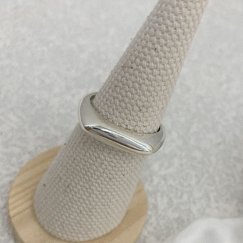 Xiyanike anéis de prata esterlina 925, moda simples, clássico, largura, geométricos, feitos à mão, acessórios para casamento