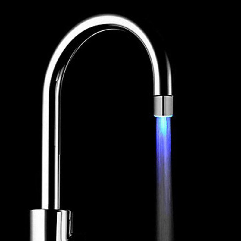 Temperatur Sensor LED Licht Wasser Wasserhahn Wasserhahn Glow Dusche Küche Bad Beliebte Neue