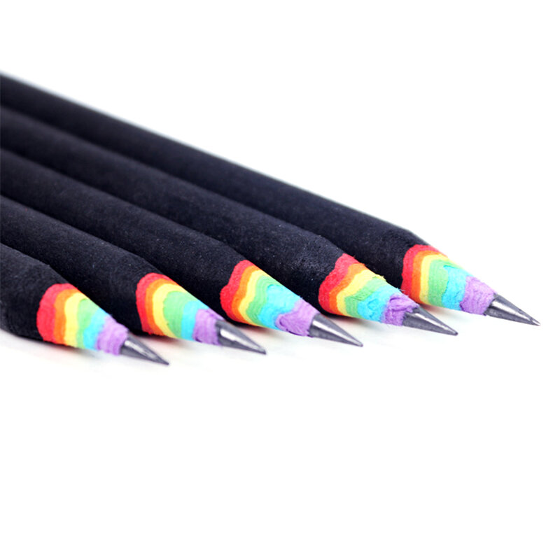 5 sztuk ołówek kolor tęczy zestaw ołówków przedmioty materiały rysunkowe śliczne ołówki do szkoły lipa Office School Cut