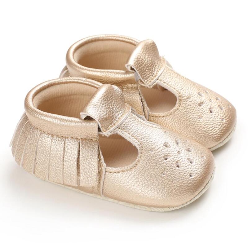Toddler Soft Soled Baby Boys Girls Anti-Slip Fringe Leather Casual  First Walkers