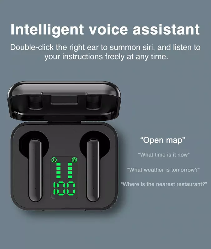 MOLO TWS Bluetooth 5.0หูฟังไร้สายหูฟังบลูทูธไร้สายหูฟังพร้อมไมโครโฟนชุดหูฟังกีฬา Touch Control โทรศัพท์หูฟัง