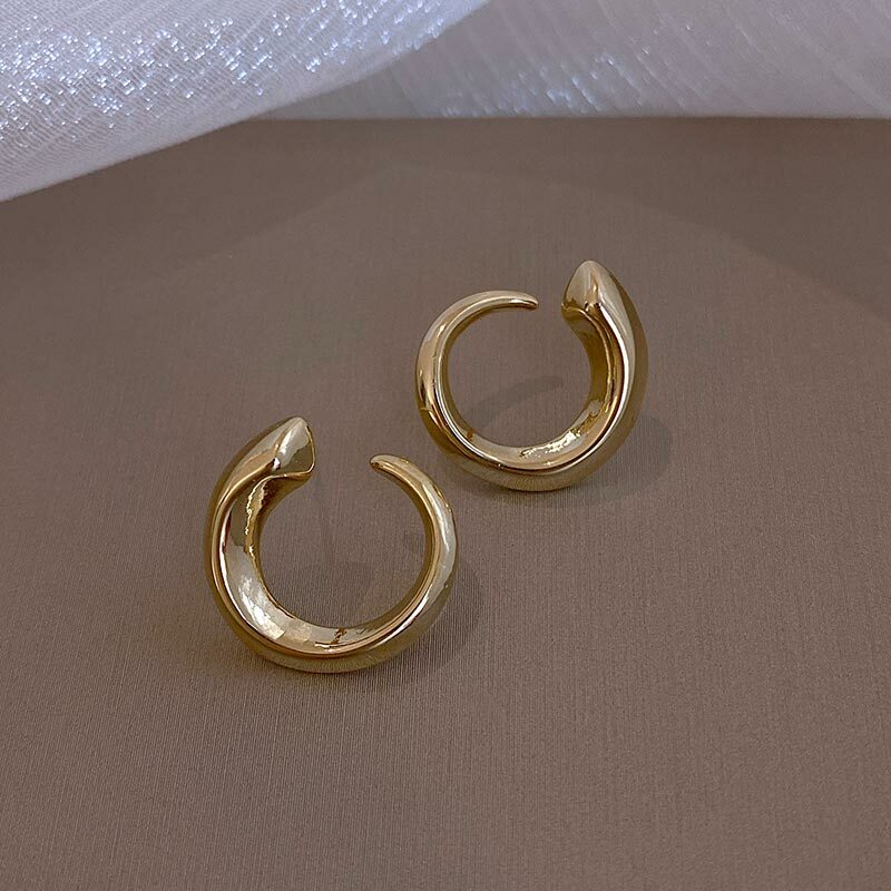 Золотой пигмент кольцо простые серьги в Корейском стиле темпераментная холодной Стиль 925 серебряные серьги-гвоздики в виде интернет-знамен...