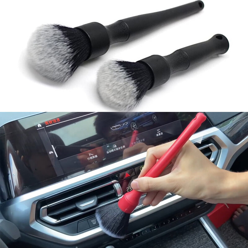2 pezzi spazzola per dettagli Auto accessori per lavaggio automatico strumenti per la pulizia dell'auto Kit per dettagli Auto forniture per condizionatore d'aria interno veicolo