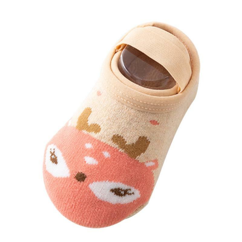 1 paio di calzini antiscivolo per bambina e ragazzo calzini antiscivolo per bambini pavimento per bambini neonato simpatico cartone animato barca calzini animali in cotone morbido nuovo