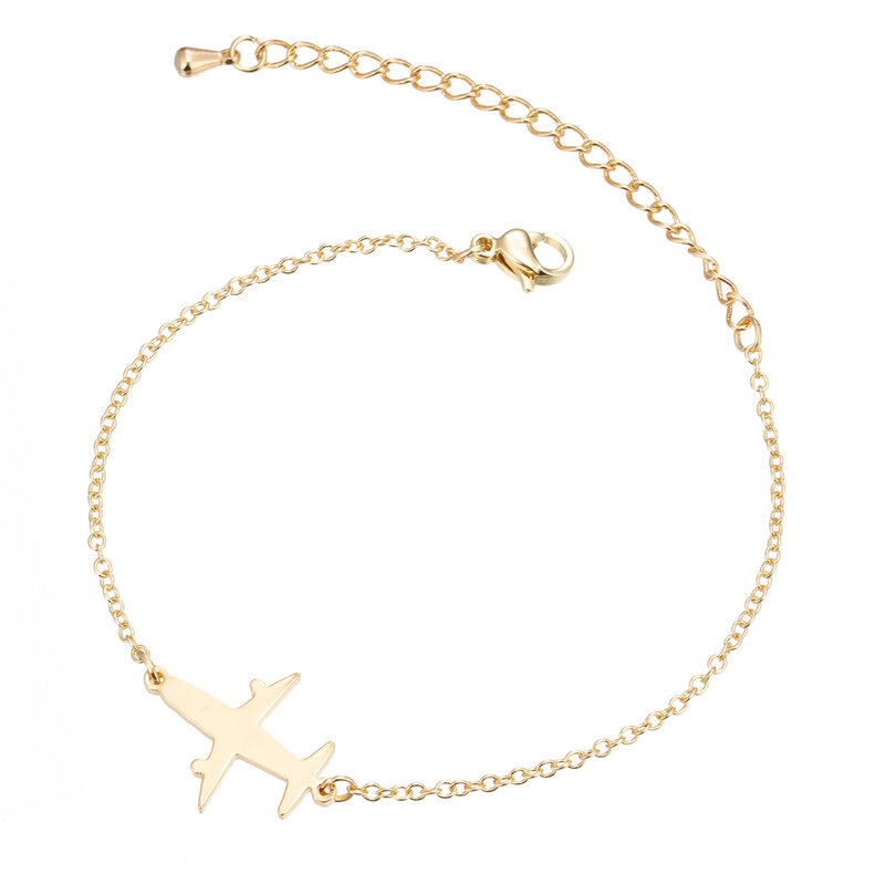 FENGLI Neue Metall Flugzeug Rose Gold Armbänder & Armreifen für Frauen Zarte Anhänger Armband Femme Geschenke 2019