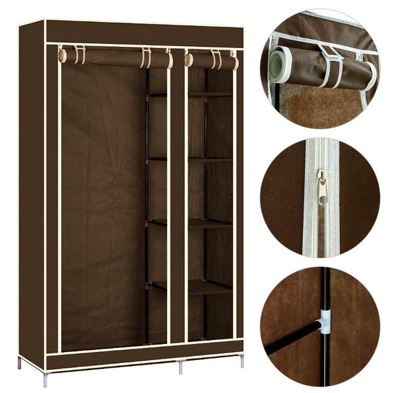 Нетканый шкаф-органайзер для хранения, бытовая компактная мебель для спальни 110x45x178 см HWC