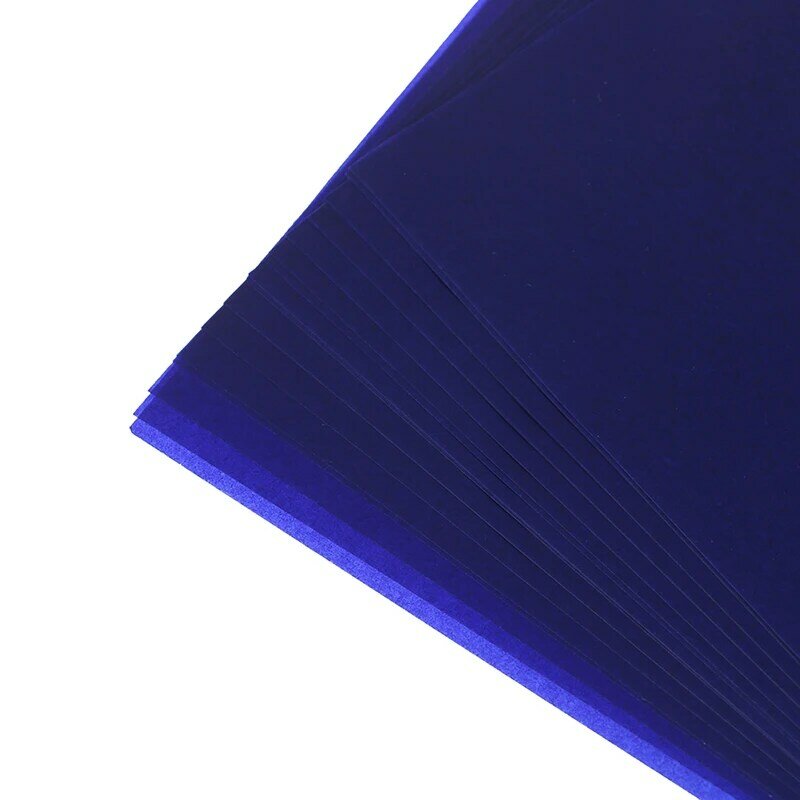 50 листов углеродистой бумаги 16K/32K/48K синий двусторонний карбоновый копировальный трафарет переводная бумага канцелярские принадлежности Б...