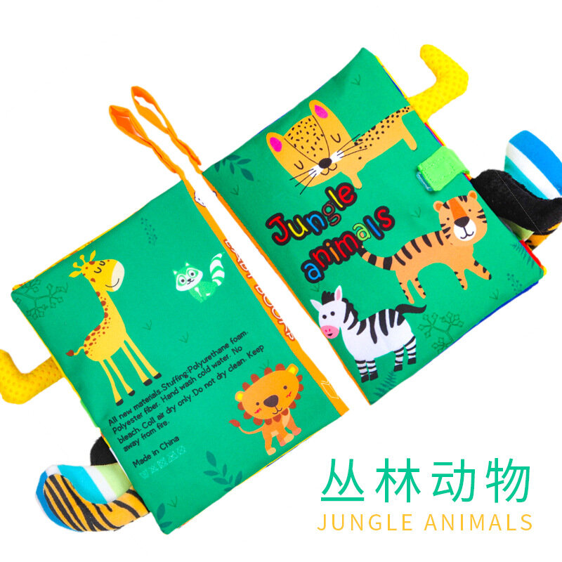ผ้านุ่มหนังสือเด็กหนังสือ Toddle1pcs เด็กแรกเกิดการเรียนรู้ AnimalsCognize อ่านหนังสือปริศนาของเล่นทารก ...