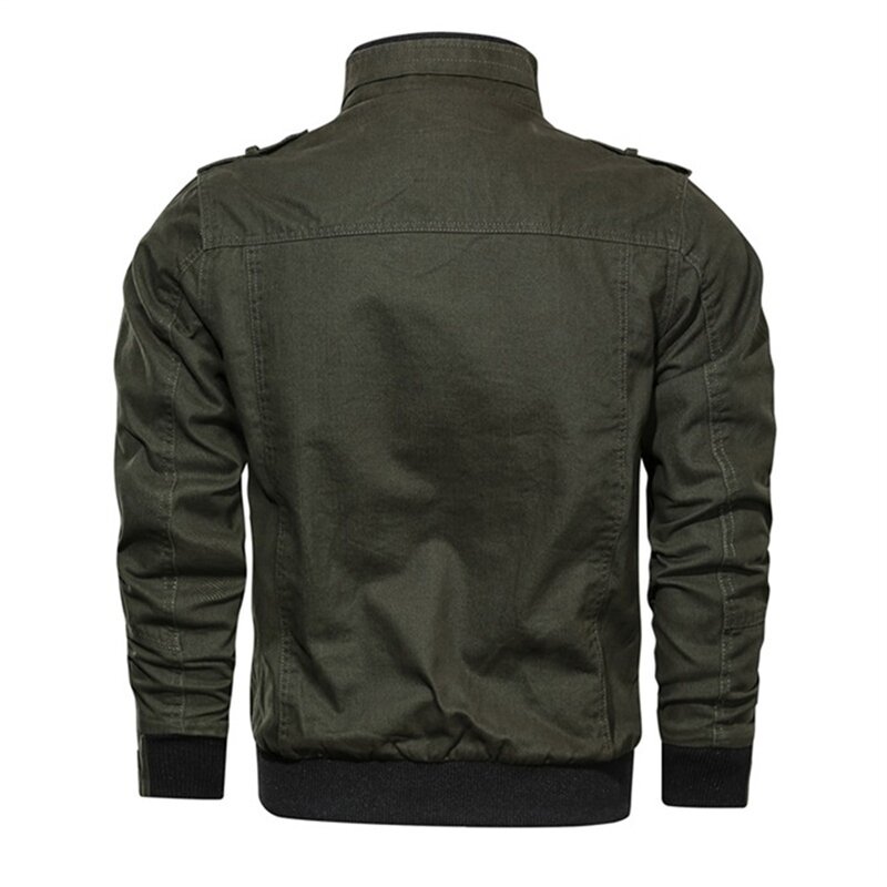 Jaqueta militar masculina de algodão, casaco corta-vento de piloto e exército, primavera e outono, roupas masculinas, 2021