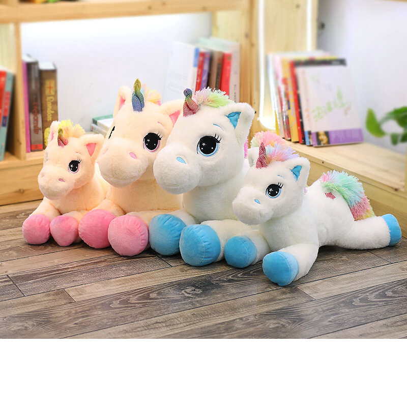 Muñeco de peluche de unicornio y arcoíris para niños, juguete de peluche de animales de peluche Kawaii, 40-80cm, 1 unidad