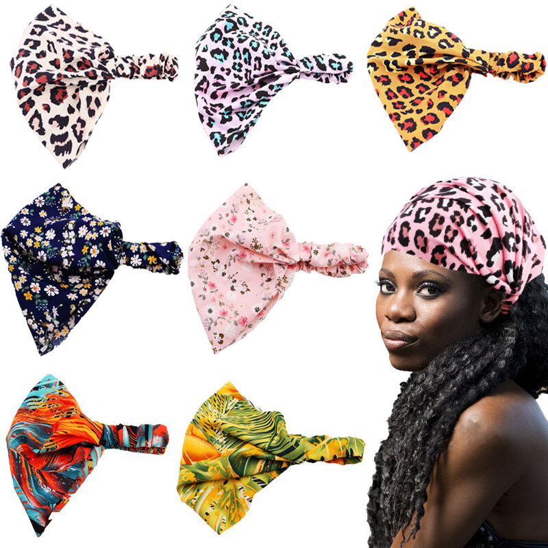 2021 summer fashion women's printed hair band with wide bandana sports stretch soft girls headband hair scarf hair accessories