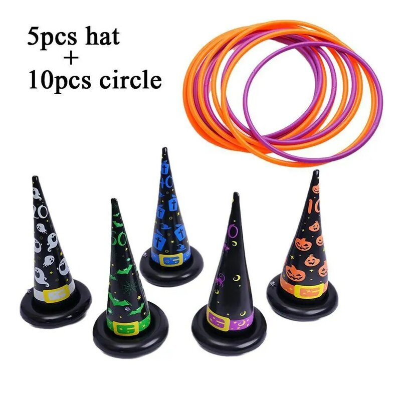 Sombrero inflable de Halloween para niños, forma de sombrero, anillo, juguete educativo