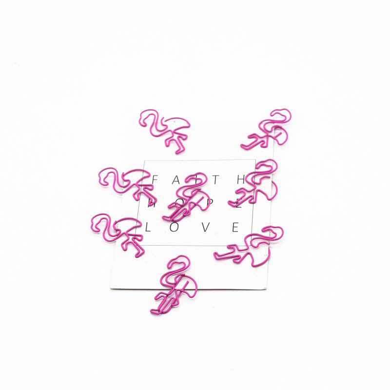 Menina coração rosa flamingo clipe de papel metal em forma de porco em massa clipe de papel estudante dos desenhos animados clipe de papel marcador
