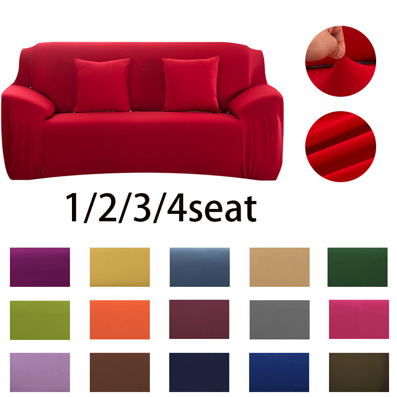 Funda elástica de 22 colores para sofá, cubierta de sofá envolvente para sala de estar, funda de almohada para silla
