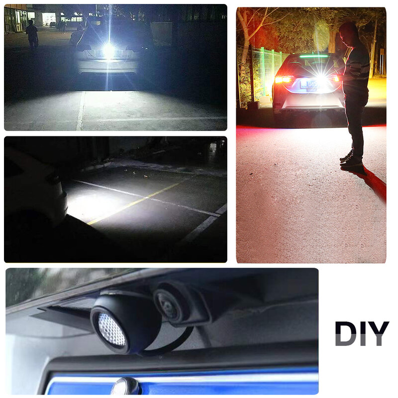 Luz LED de marcha atrás adicional para coche, lámpara auxiliar de trabajo, antiniebla, haz de inundación, luces de marcha atrás Extra, 12V, 1156, 1157