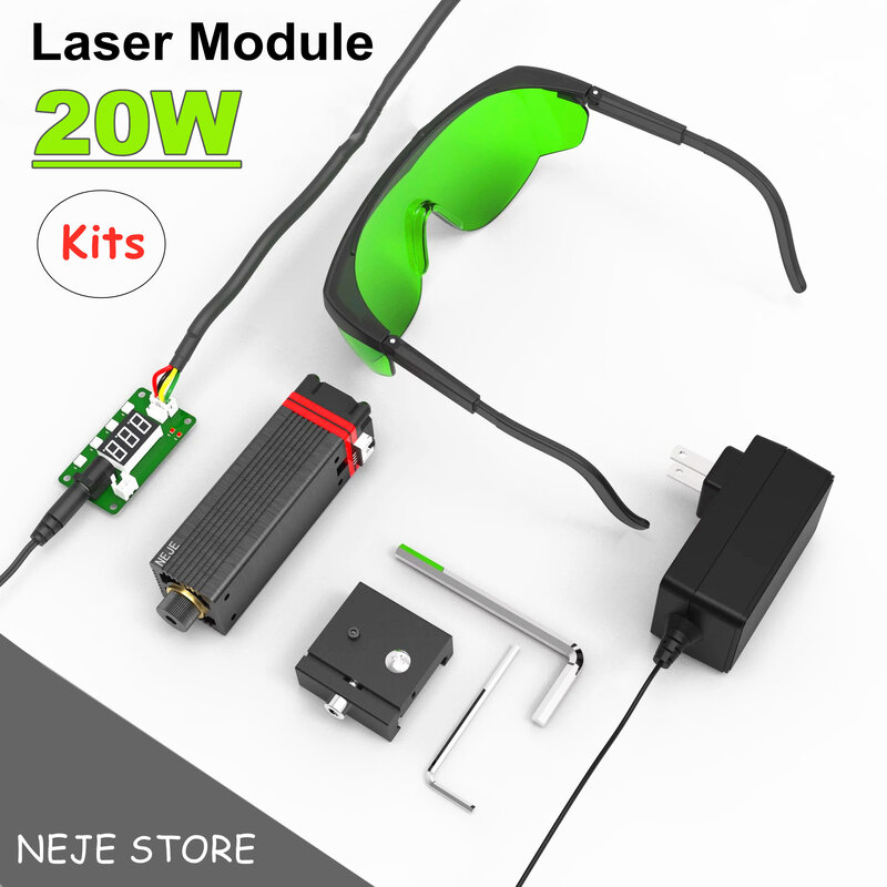NEJE – Kit de Module Laser 20W, tête pour Machine de découpe Laser, graveur Laser, bricolage avec Modulation TTL/PWM, création de bricolage