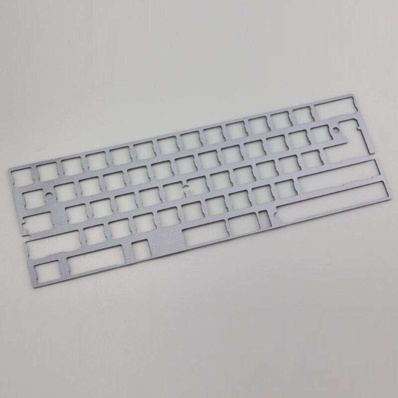Placa de aluminio 60% DZ60 GH60 para teclado mecánico, placa de aluminio 2.25U, bricolaje, acero inoxidable, envío directo