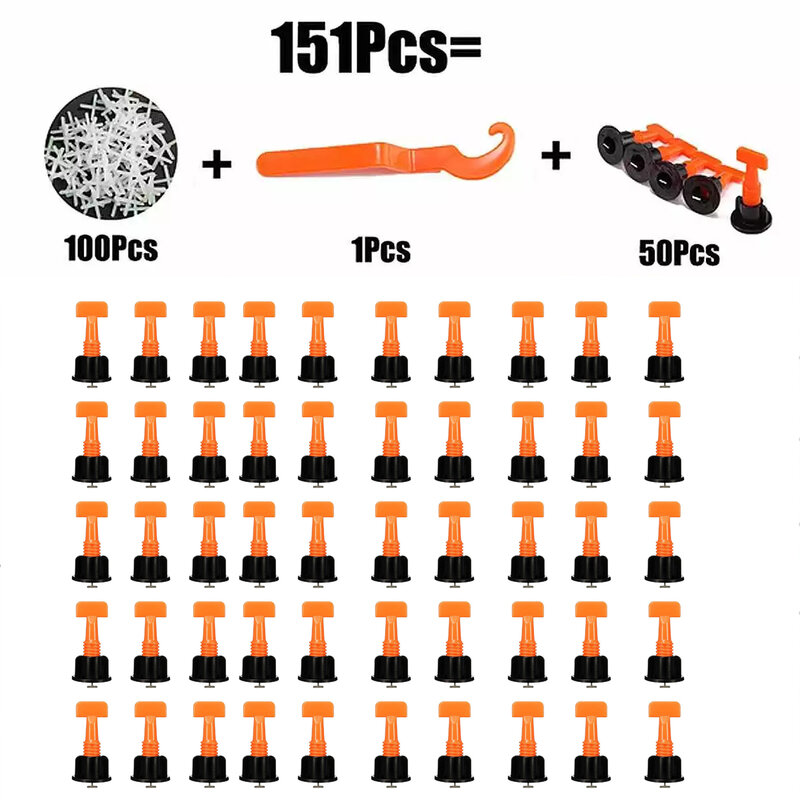 151Pcs เครื่องมือก่อสร้างกระเบื้องพื้นกระเบื้อง Spacer Carrelage ระบบปรับระดับกระเบื้องระดับการก่อสร้า...