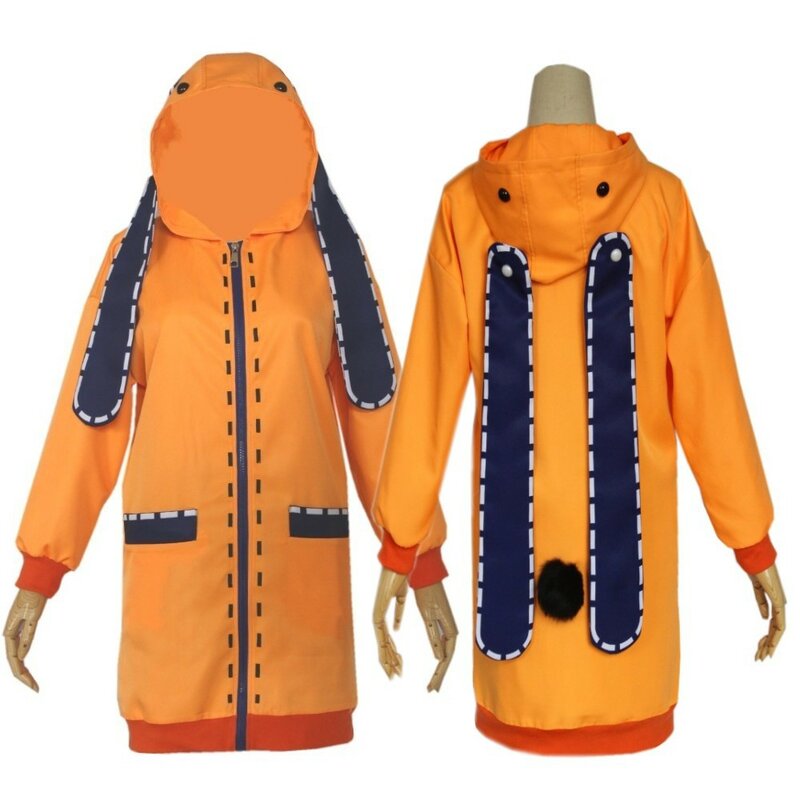 애니메이션 코스프레 의상 의류, 애니메이션 요모듈키 룬나 코스프레 의상, 여성용 오렌지 코트 후드 지퍼 자켓 코트
