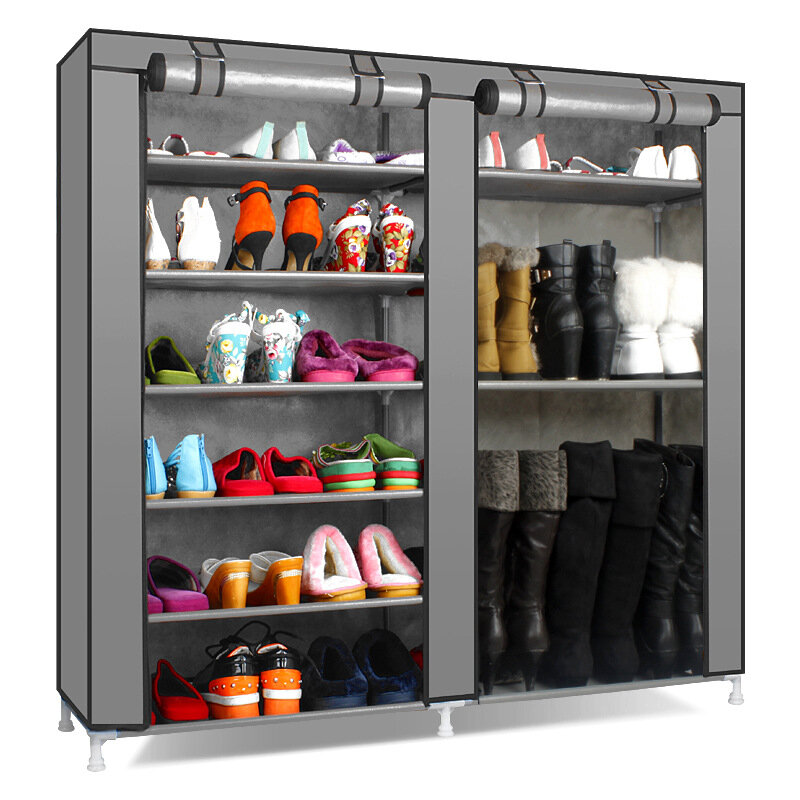 2021 Dustproof Non-Woven Fabric Shoes Rack Shoes Organizer Home Bedroom Dormitory Shoe Racks Shelf Cabinet 6 Layers Space Saver