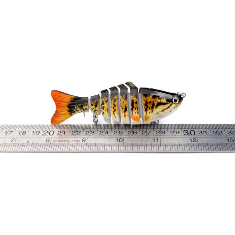 1Pcs/ฤดูหนาวเกียร์ตกปลา Bionic Multi-Section Swim Hard Bait10cm/15.5G Wobbler ประดิษฐ์หมุน Trolling pike ปลาคาร์พ Crank Lure