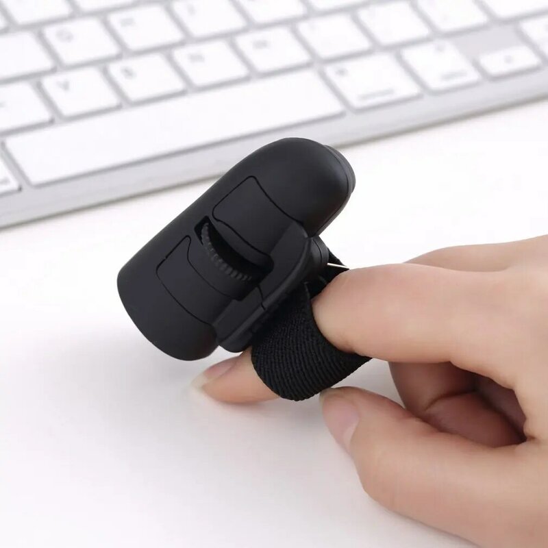Mini carino Plug and Play 2.4GHz Wireless Finger Rings Mouse ottico 1600DPI con ricevitore USB per PC Desktop portatile