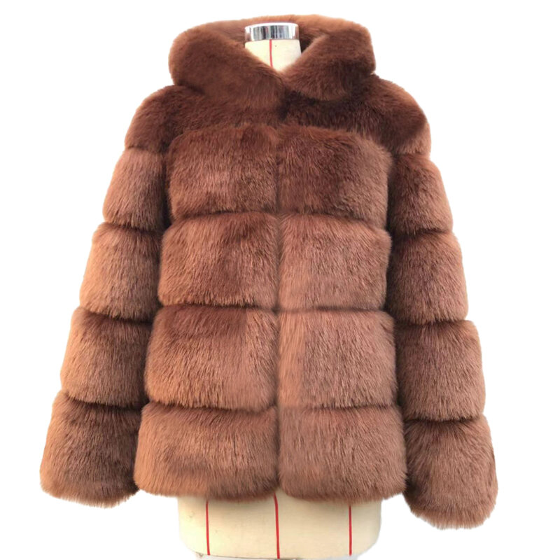 2020 woman winter coats and jackets  faux fox fur coat Female Fox  fur coat coats and jackets women  fur jacket