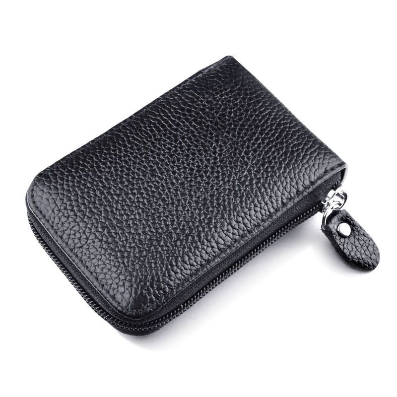 Function Card Holder Case ID Credit  Zipper Pocket New Thin Purse Money Bussiness Card Case