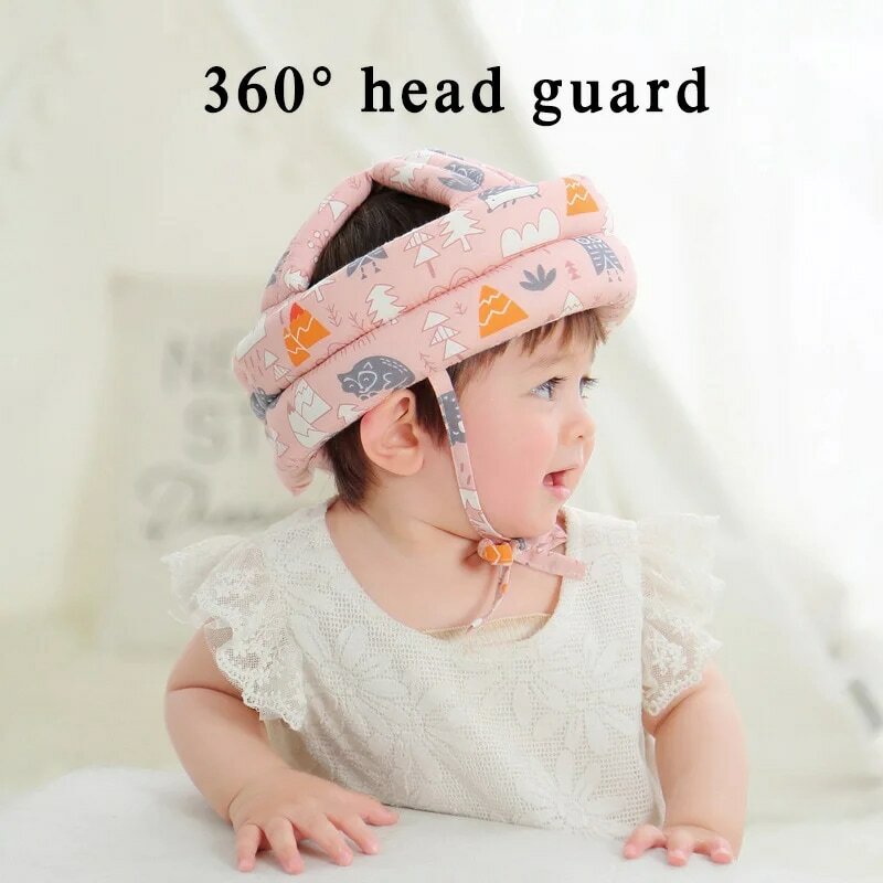 충돌 방지 아기 유아 모자, 조절 가능한 통기성 아기 충격 방지 머리 보호 쿠션 캡 헬멧, 어린이 케어, 1 개