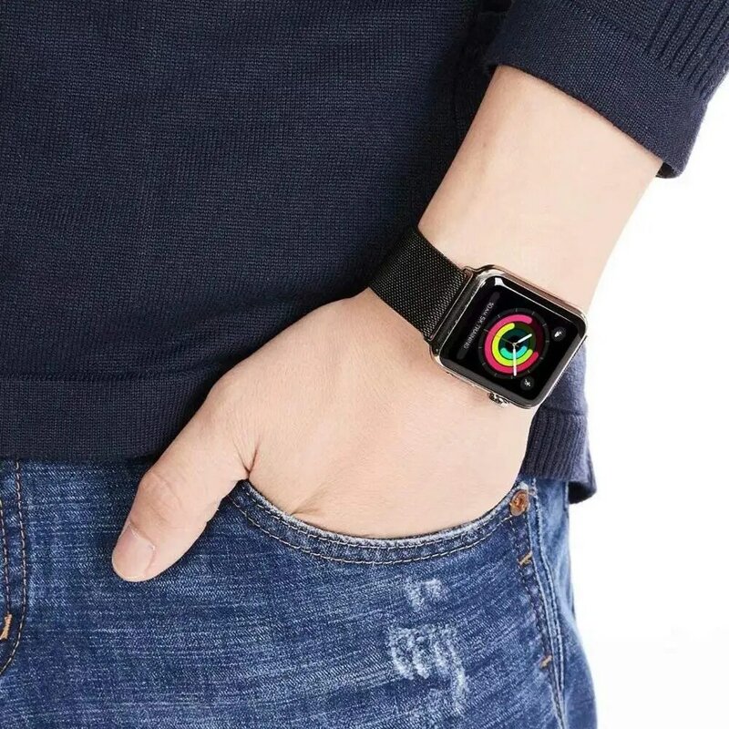 Correa para Apple Watch, banda de 44mm, 40mm, 38mm, 42mm, 41mm, 45mm, correa de Metal, pulsera magnética para Apple Watch serie 5 4 3 se 6 7