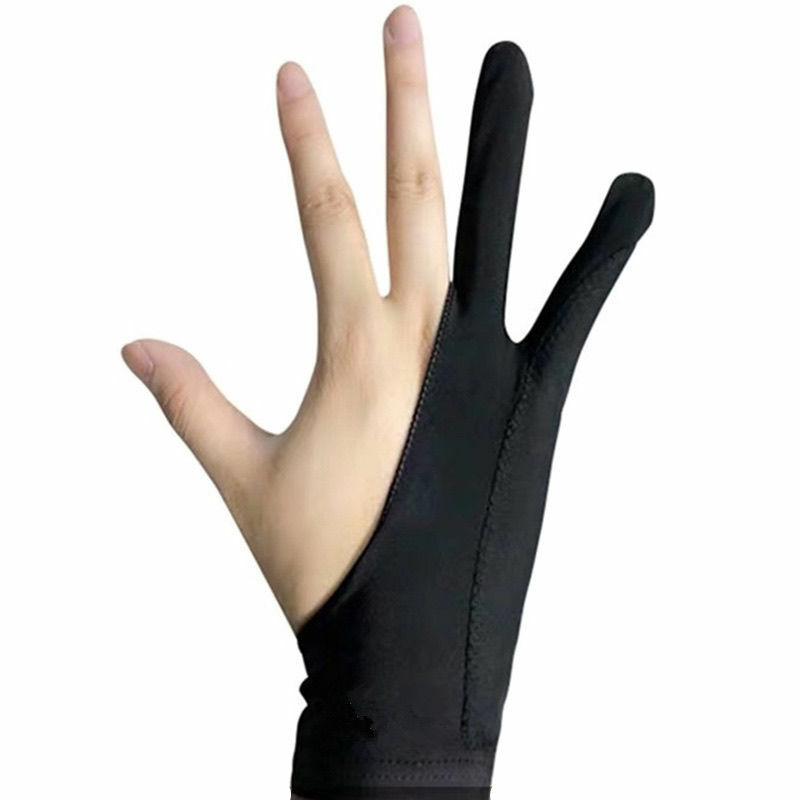 1Pcs Artist Drawing Glove for Any Graphics Drawing Table 2 finger Anti-Fouling Both for Right And Left Hand Drawing Gloves