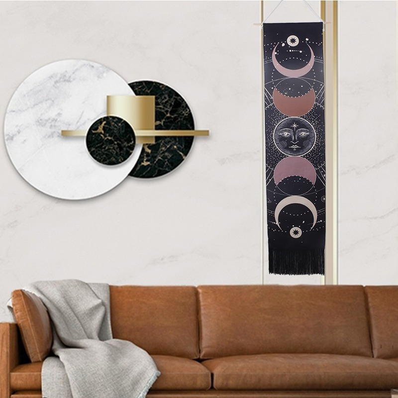 Mond Quaste Tapisserie Ästhetischen Wohnzimmer Sofa Hintergrund Hängen Wand Teppiche Anhänger Europäischen Stil Ornamente Hause Dekoration