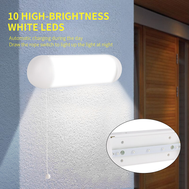 Doppel Kopf Solar Lampe Wand Lichter Trennbar Solar Panel und Licht Mit Linie Pull-Schalter Wasserdicht Outdoor Indoor Beleuchtung