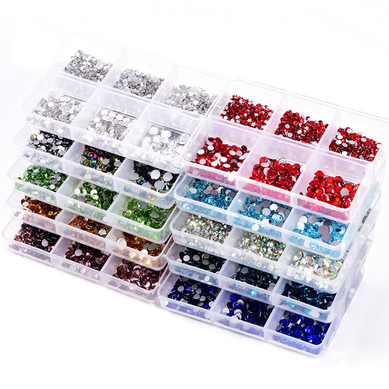 Navolution-diamantes de imitación 3D para uñas, adornos de Cristal AB para manicura, Gema de diamante 3D, purpurina, belleza, novedad