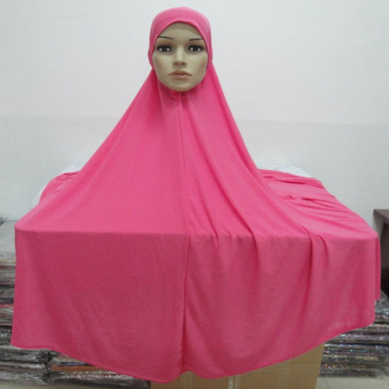 이슬람 대형기도 인스턴트 Hijab 스카프 솔리드 헤드웨어 긴 가운 아랍 여성 랩 터번 이슬람 Headscarf 모자 Amira 케이프 목도리