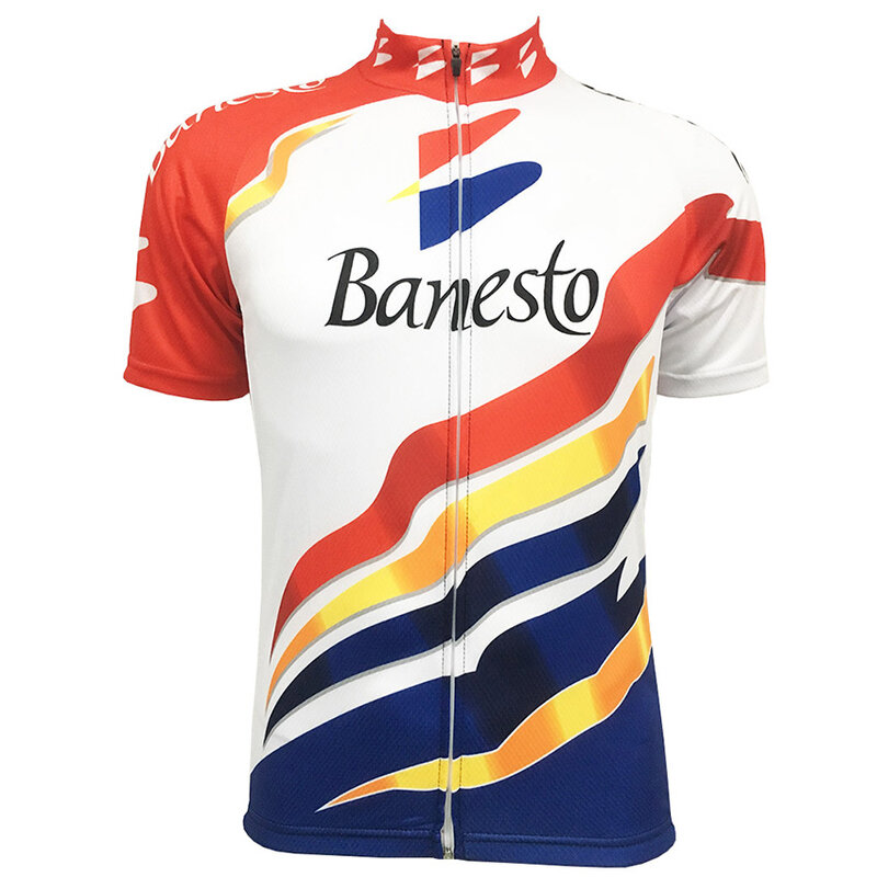 Novo colorido retro verão ciclismo camisa dos homens mtb ou estrada de corrida ciclismo roupas manga curta ciclismo wear ropa maillot