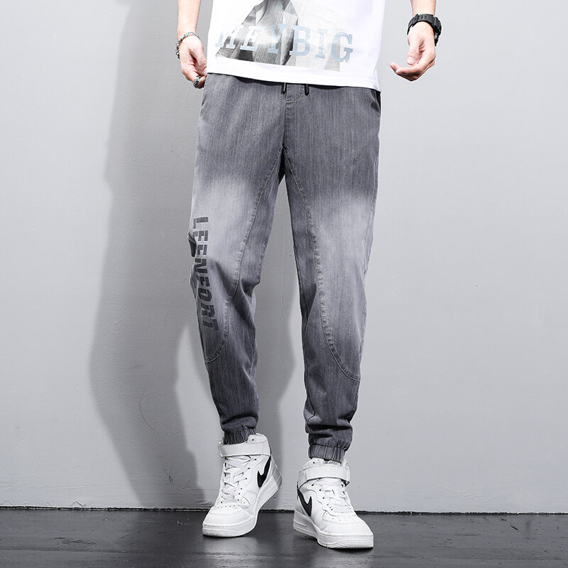 Summer Men Cargo Harlan Pants Imitate Jeans Fashion Men's Streetwear Harajuku Style Casual Cotton Pants Hip Hop Trousers Male