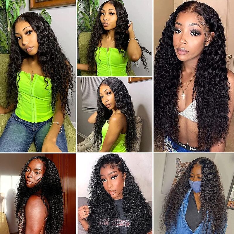 Deep Wave Lace Front Wig Curly Human Hair Wigs Pre Plucked Lace Frontal Wigs Brazilian Virgin Hair Remy Wig