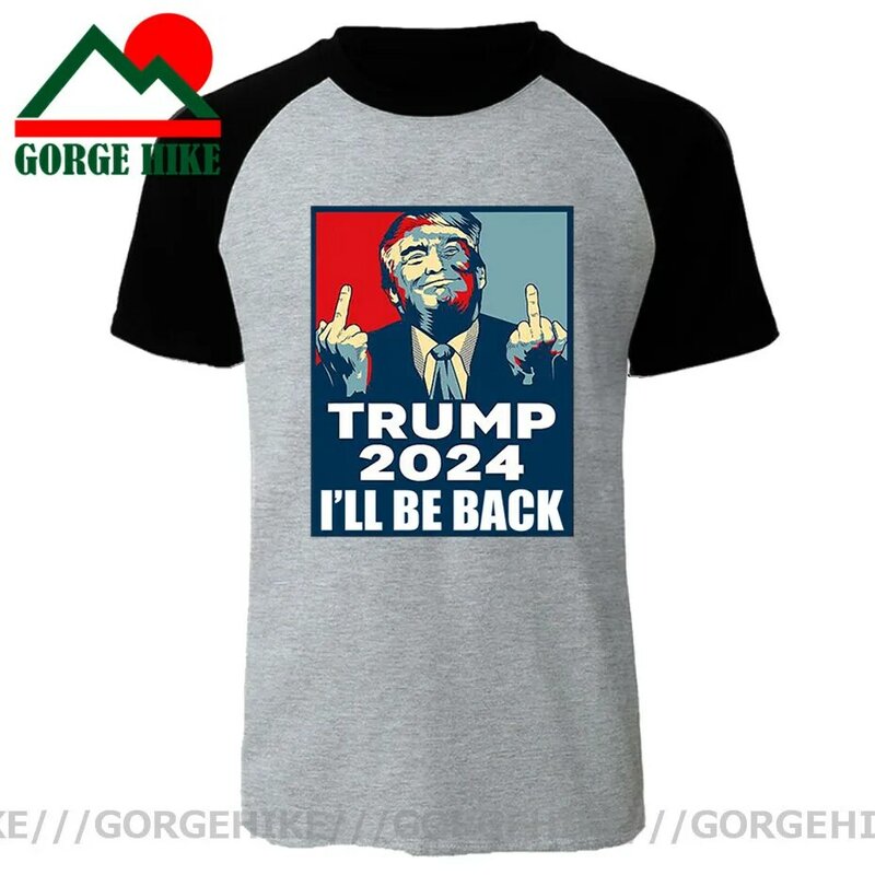 Великолепный постер с изображением президента Донала Трампа, я вернусь в 2024, футболка с изображением среднего пальца, футболка с надписью «...